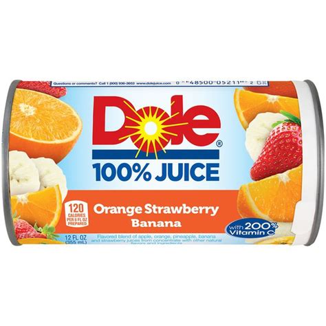 Dole 100 Juice Orange Strawberry Banana 12 Instacart