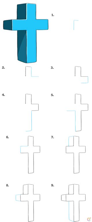 How To Draw Cross Step By Step Colinwynnart