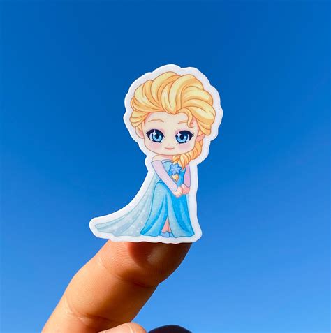 Frozen Elsa Sticker Disney Princess Decal Chibi Anime Etsy