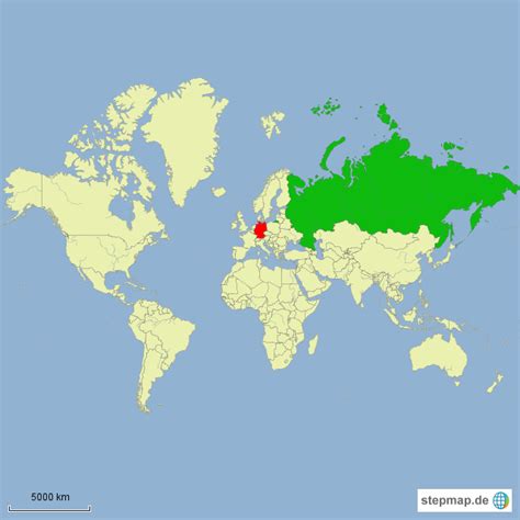 Stepmap Größenverhältnis Russland Deutschland Landkarte Für Deutschland
