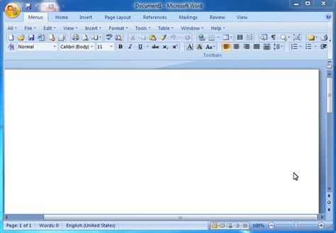 Demo Of Classic Menu For Word 2007