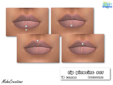 Sims 4 Ccs The Best Lip Piercing Set By Mahocreations