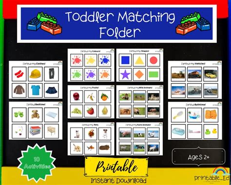 Toddler Learning Folder Matching Folder Preschool Learning Activities