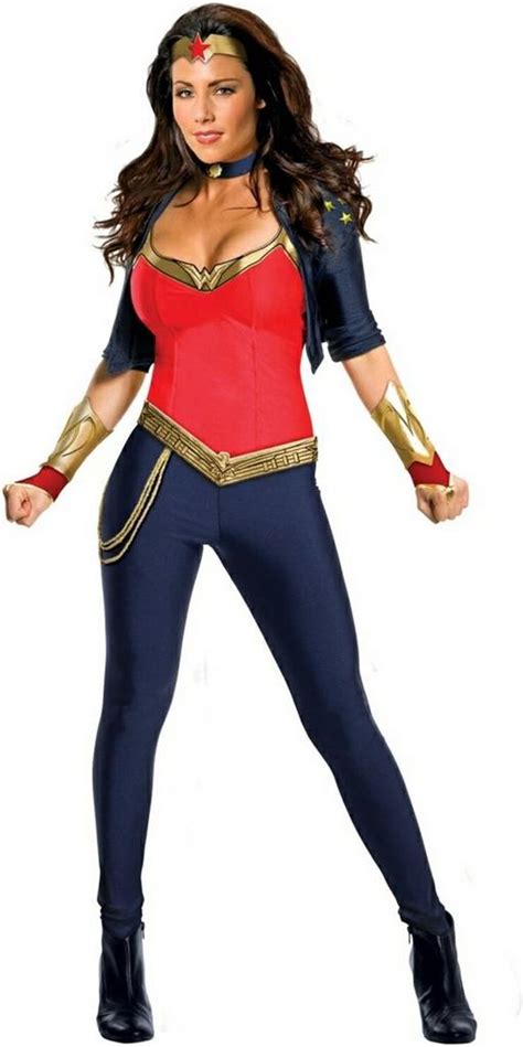Licensed Adult Wonder Woman Costume Deluxe Body Suit Fancy Halloween