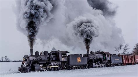 Strasburg Rail Road Train During Winter In Pennsylvania United States