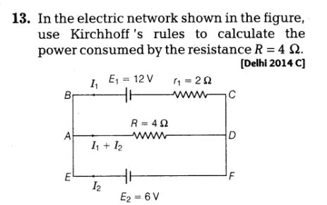 Important Questions For Class Physics Cbse Kirchhoffs Laws And