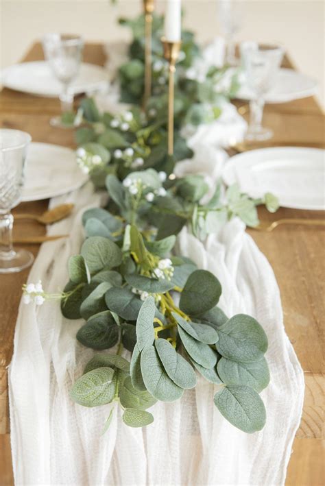 Baby S Breath Eucalyptus Garland Ft Greenery Garland Wedding Table Centerpieces