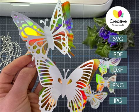 3D Butterfly cutting template, Butterfly SVG, 3D Butterfly svg, Printable Butterfly, Butterfly ...