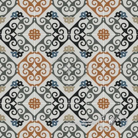 Ceramic Ornate Tile Texture Seamless 20266