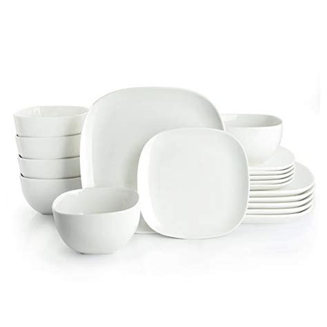 Sweese 195 001 Porcelain Square Dinnerware Set 18 Piece Service For 6