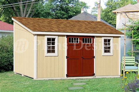 Here are some considerations to help determine the shed size you need: 10' x 14' Deluxe Lean-To Do It Yourself Storage Shed Plans, Design #D1014L