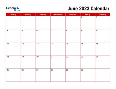 June 2023 Calendar Pdf Word Excel