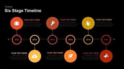 6 Stage Timeline Powerpoint Template And Keynote Slide