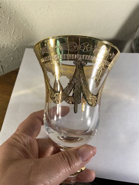 Probably A Long Shot But Do You Recognize The Maker These Golden Glasses Antiques Board