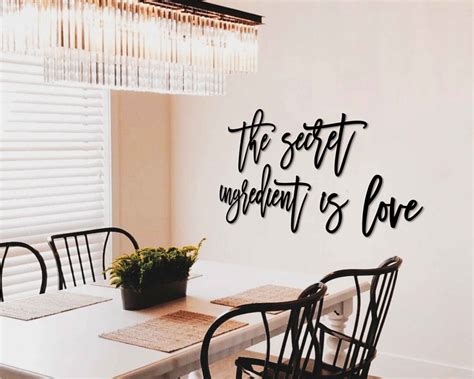 The Secret Ingredient Is Love Metal Wall Art Dining Room Etsy