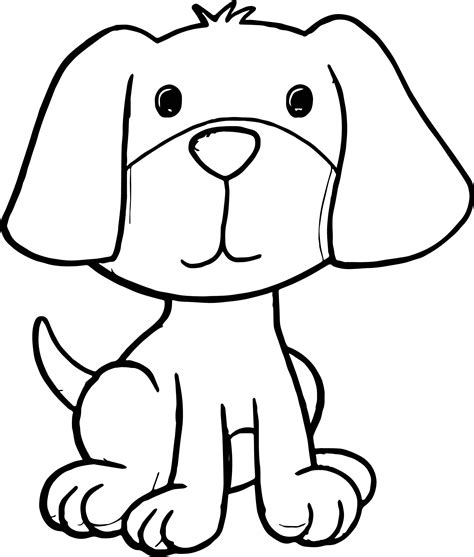 Easy Cute Dogs Coloring Pages - Findworksheets