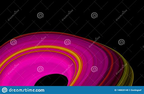 Twisted Abstract Striped Shape 3d Rendering Illustration Stock