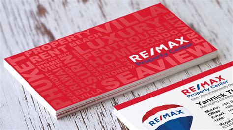 The re/max collection solid blue with foil. RE/MAX Business Card Design | by Hue Marketing Phuket
