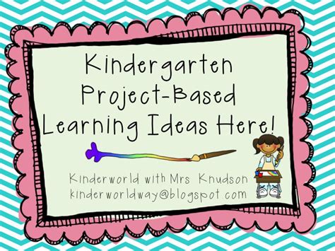 Help students secure various resources when needed. KINDERWORLD: Project Based Learning