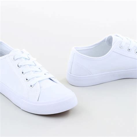 Brilliant Basics Womens Lace Up Canvas Shoes White Big W