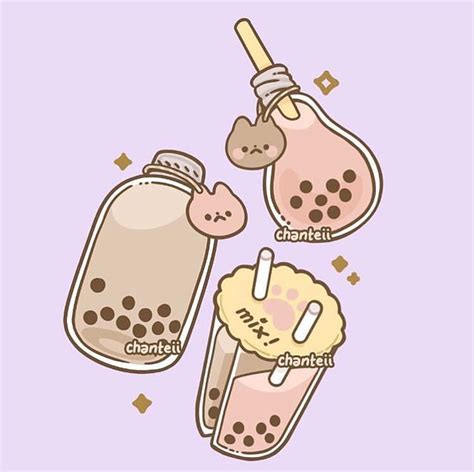Kawaii Boba Milk Tea Wallpaper