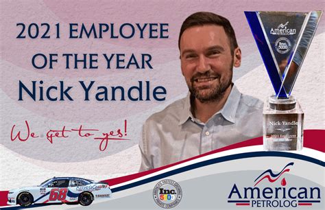 Yandle Wins American Petrologs 2021 Employee Of The Year American