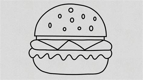 Hamburger Drawing Easy How To Draw Cute Hamburger Boconcwasupt