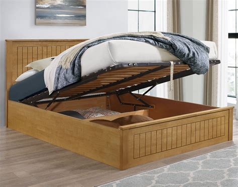 Fairmont Oak Wooden Ottoman Storage Bed Happy Beds