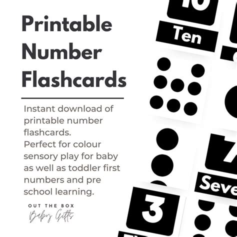 Printable Number Flashcards Instant Download Flashcards Etsy