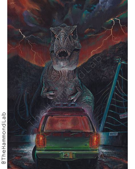 Breakout Jurassic Park T Rex Fine Art Print Etsy