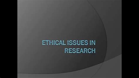 Related online courses on physioplus. Ethical issues in research - YouTube