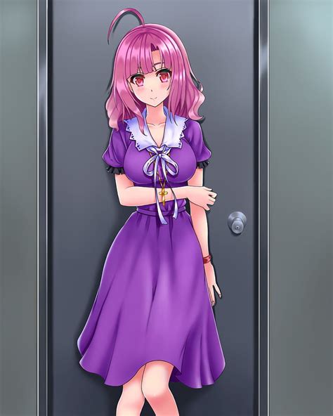Anime Girl Pink Hair Purple Eyes Telegraph