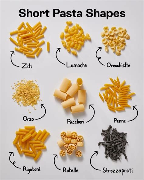 A Visual Guide To Popular Pasta Shapes Plus The Best Sauce To Serve With Each Pasta