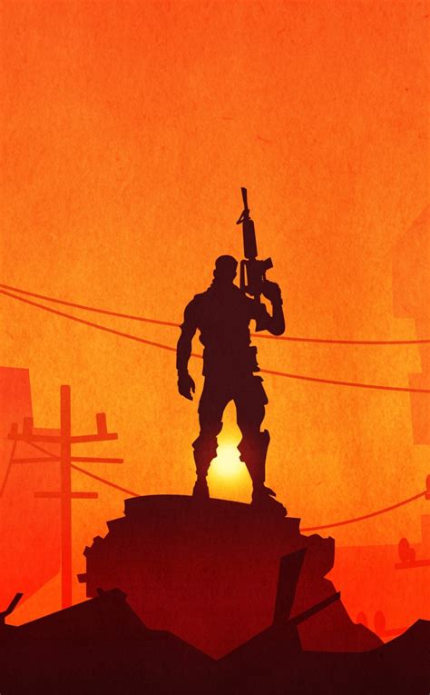 Download Wallpaper 950x1534 Fortnite Silhouette Video Game Soldier