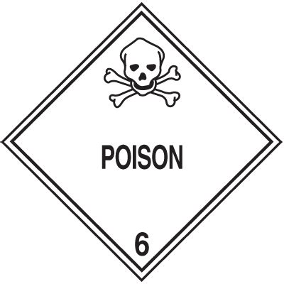 Poison Hazard Class Material Shipping Labels