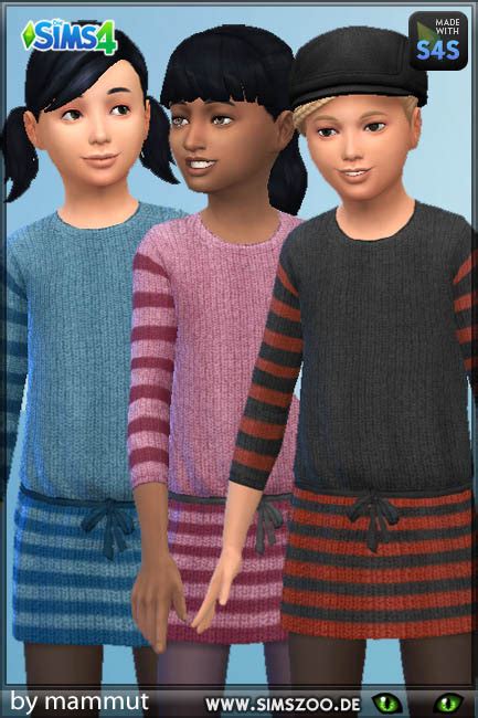 Blackys Sims 4 Zoo Cute Woolen Dress For Your Girls Doesnt Itch
