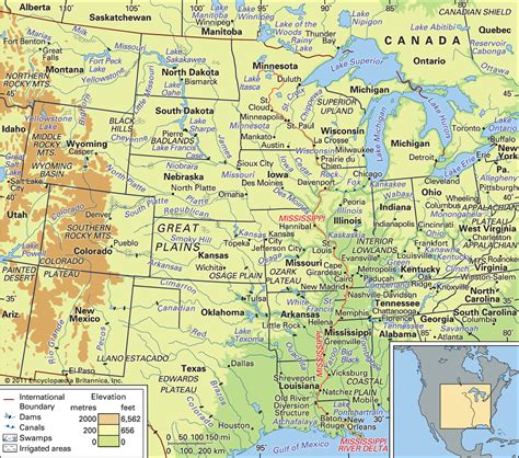 Map Of States East Of The Mississippi River Topographic Map World