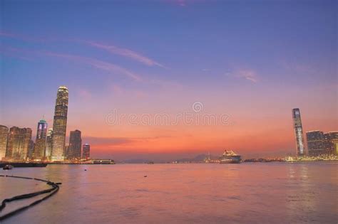 Central District With Victoria Harbour And Kowloon Stock Photo Image