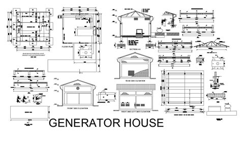 Generator House Design In Autocad File Cadbull
