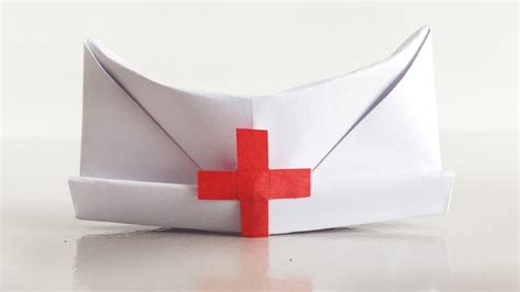 How To Make An Easy Paper Nurse Hat Origami Cap Doctor Youtube