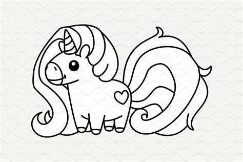 Vector Cute Outline Unicorn ~ Graphic Patterns ~ Creative Market