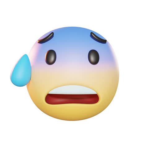 Anxious Face With Sweat Emoji 3d Illustration 9885107 Png