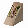 LEONE - H0713 - 100 scatole per sandwich in carta kraft 12,3x7,2x12,3cm ...
