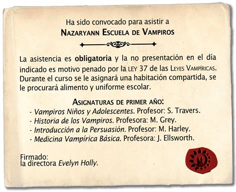 Nazaryann Escuela De Vampiros Primer Año Niñaloba