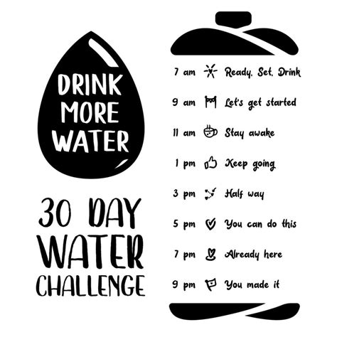 Drink More Water Motivation Bottle For Challenge 10935134 Vector Art At