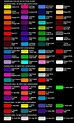 Paint color chart and list of available airbrush paint colors