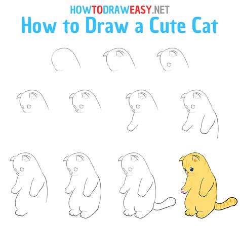 How To Draw A Cute Cat How To Draw Easy