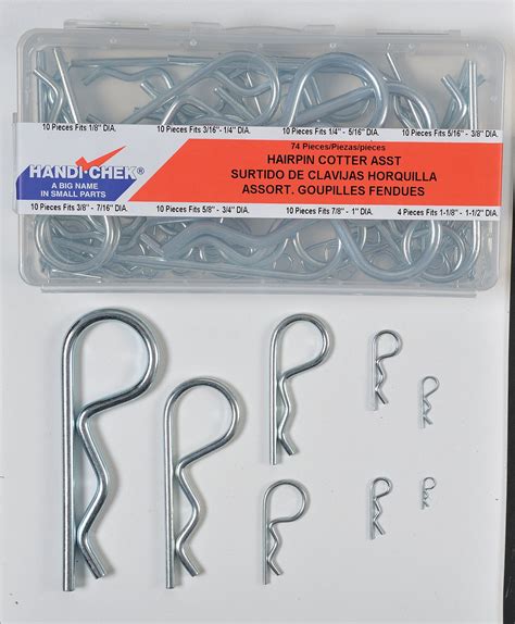 Itw Bee Leitzke Pin Assortment Cotter Spring Wire Zinc 8 Sizes 74