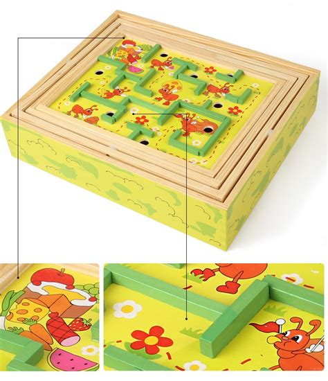 Labyrinth Game Wooden Maze Game With Two Steel Marblespuzzle Game For