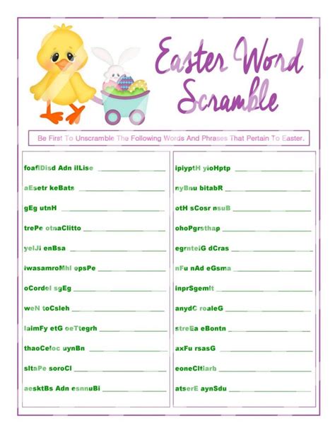 Fun Easter Word Scrambles To Print 101 Activity
